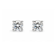 14K White Gold Lab-Grown Diamond 4-Prong Stud Earrings 1.54cttw